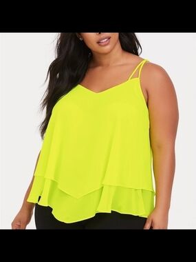torrid Neon Yellow Layered V-Neck Camisole